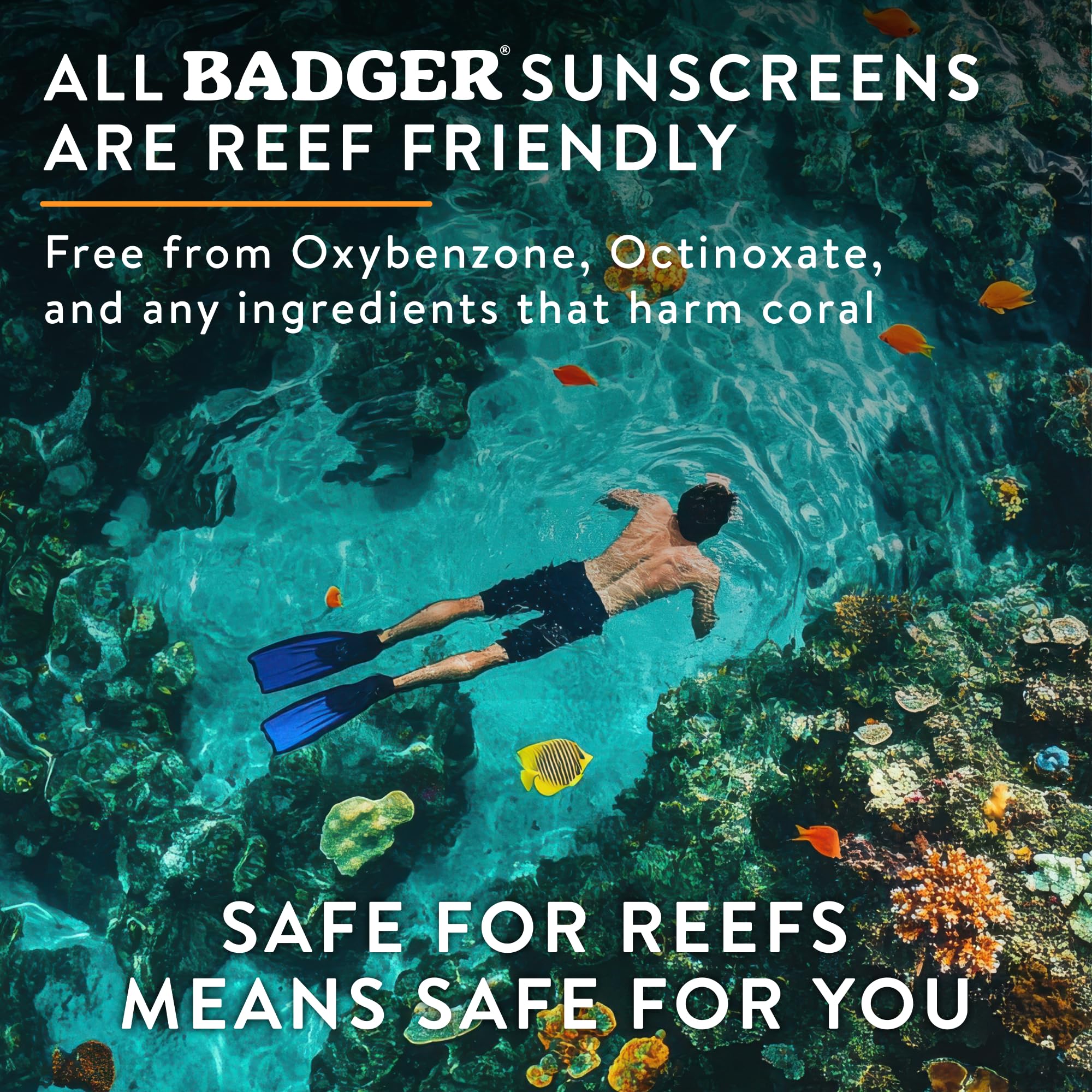 Badger sunscreen being applied to face offering no-sting protection benefit