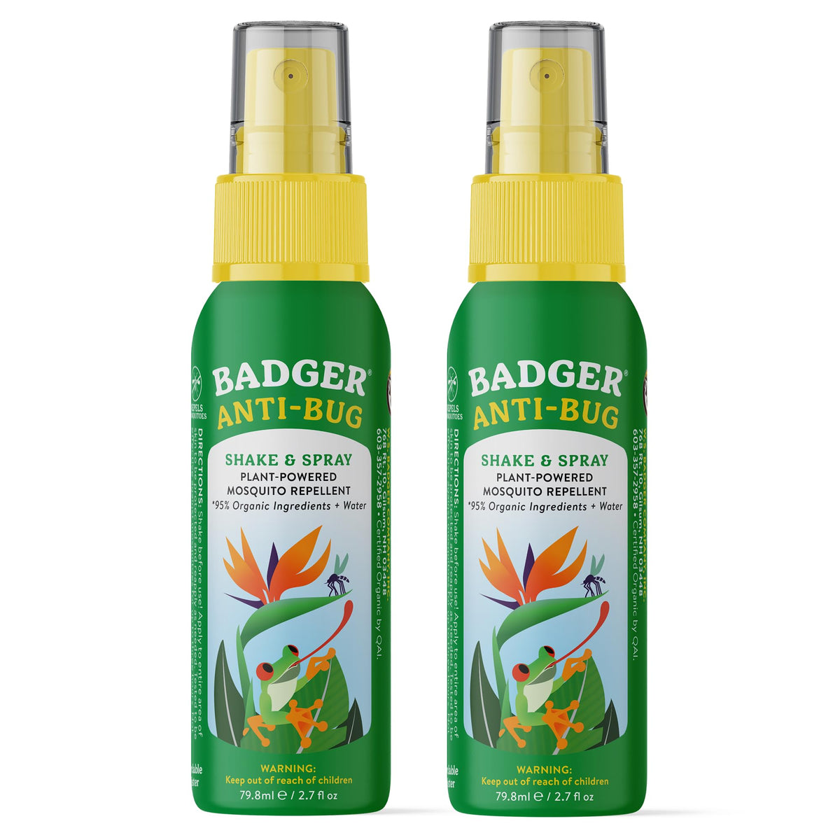 Badger front packaging citronella bottle showing travel-ready benefits