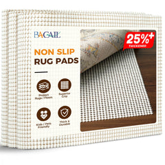 BAGAIL BASICS front view of full 8x10 rug pad showing fit and coverage for secure grip