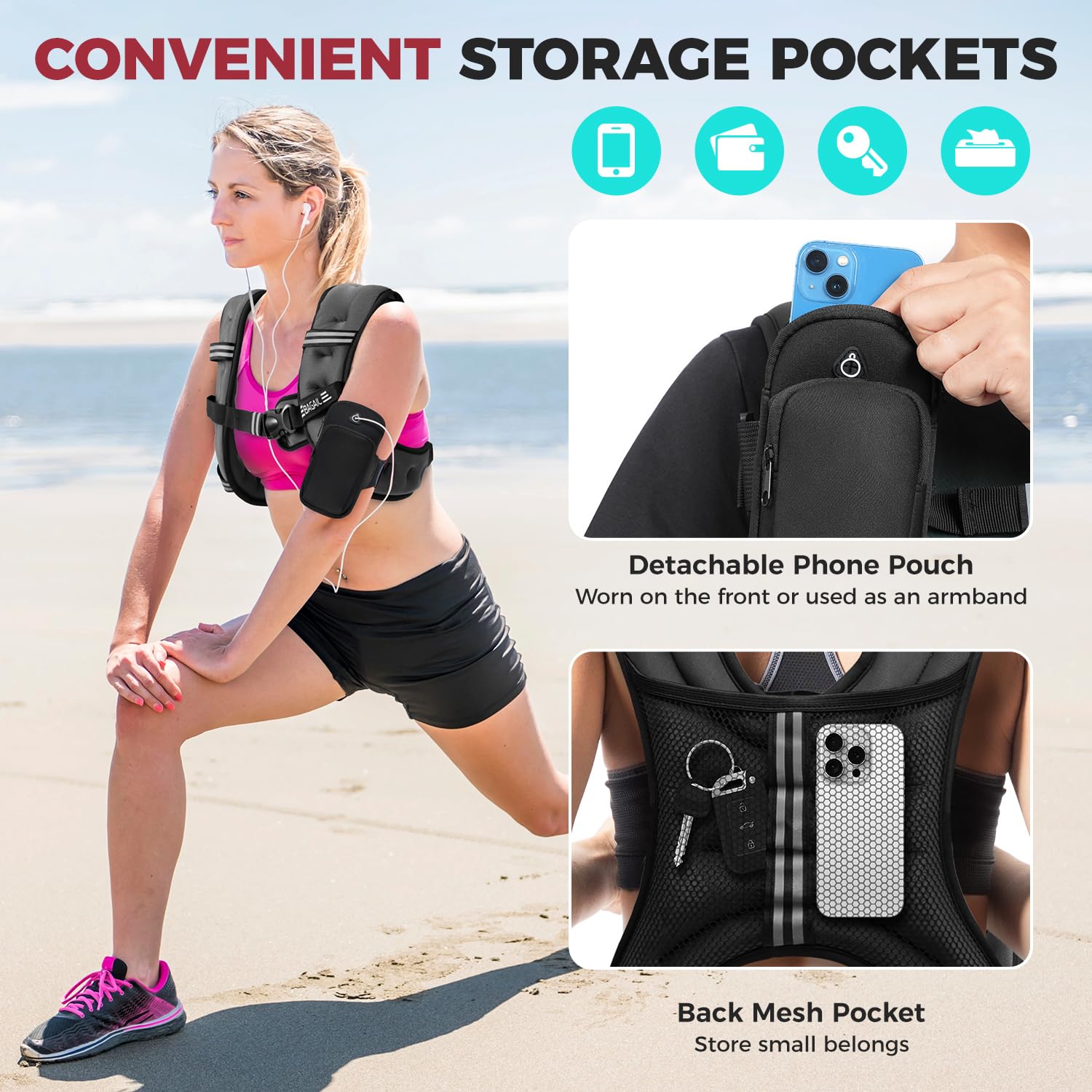 BAGAIL worn by woman walking outdoors showing stable no-bounce movement benefit