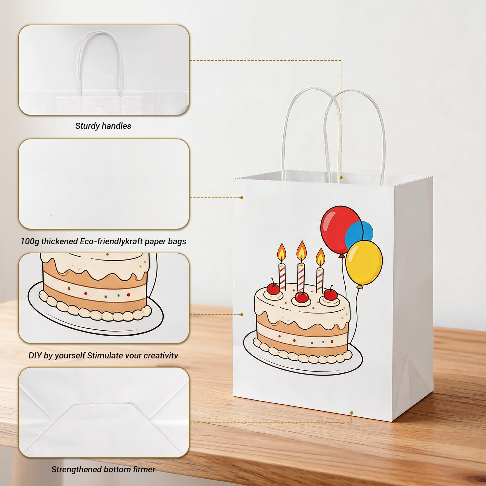 bagmad side profile showing 8x4.75x10 inch dimensions for planning packaging needs
