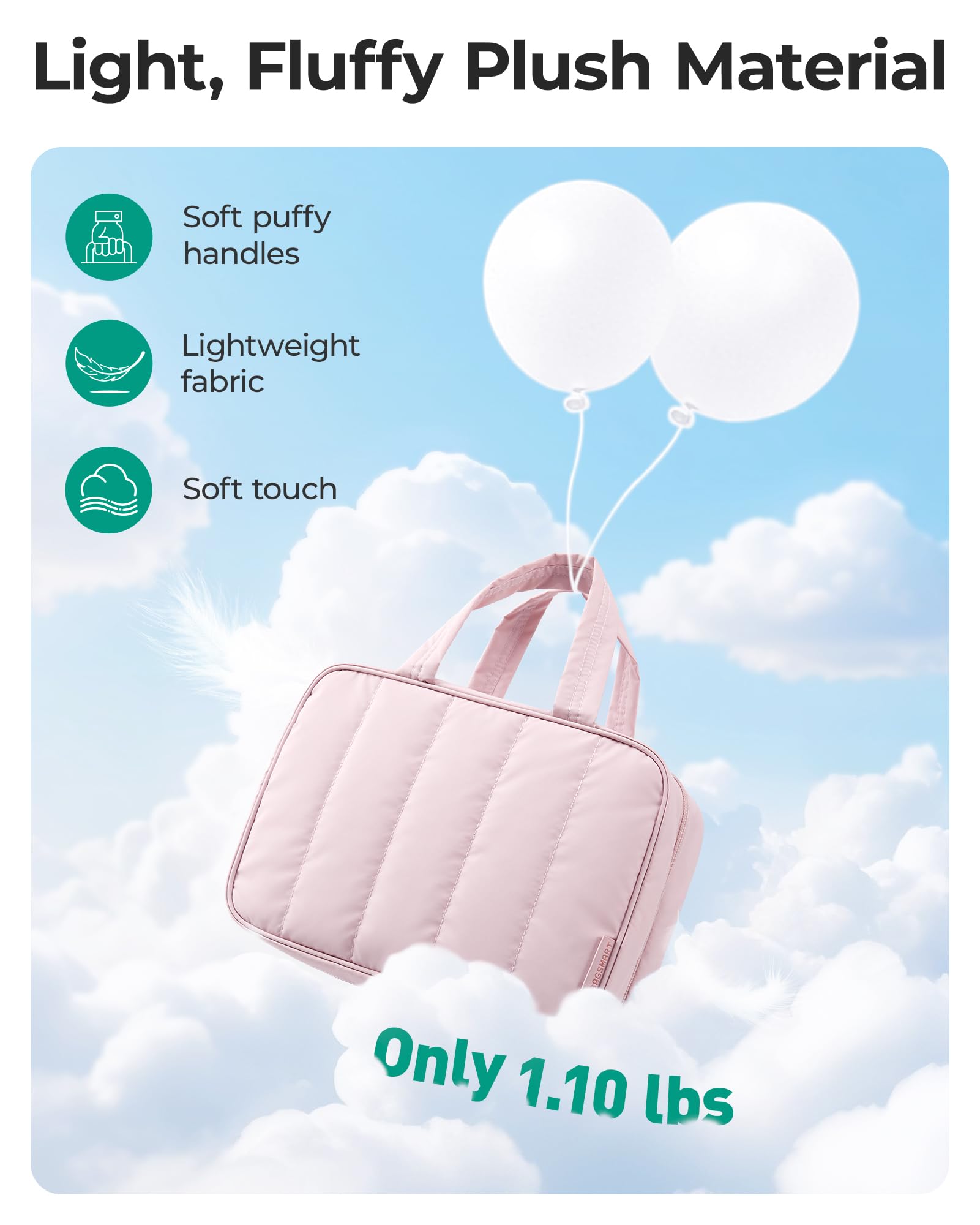 BAGSMART camel packed with full-size bottles illustrating ample capacity benefit