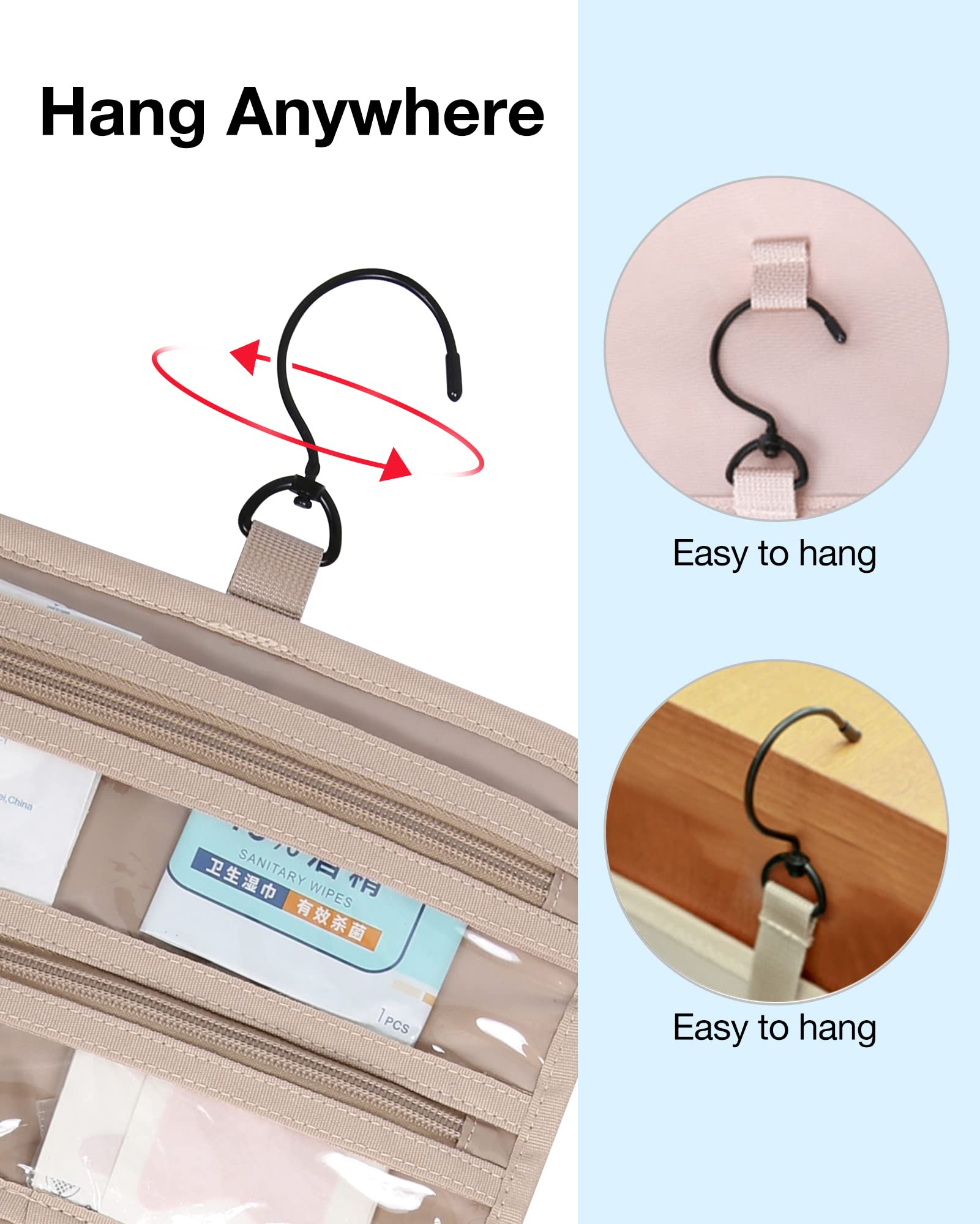 BAGSMART elastic bottle holders secure toiletries upright