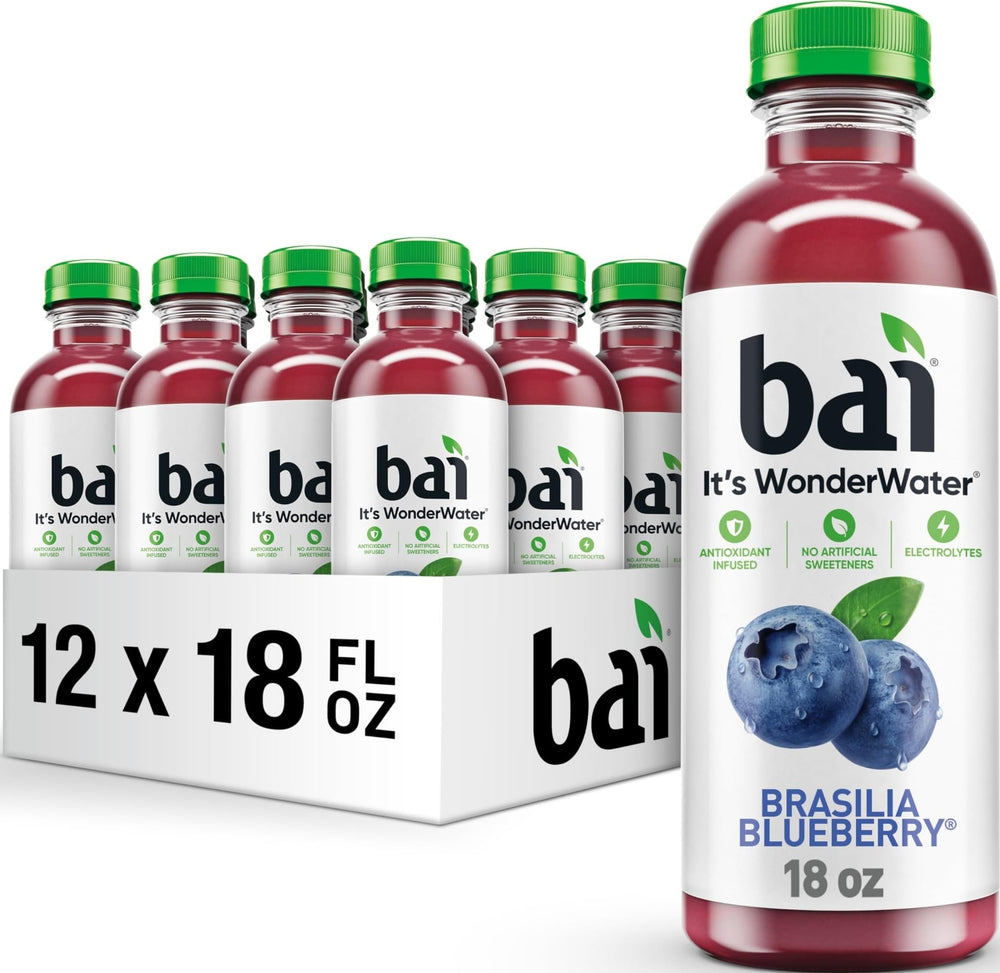 Bai Brasilia Blueberry front bottle view showing vibrant label and flavor