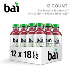 Bai Brasilia Blueberry being poured into a glass to show clarity and refreshment