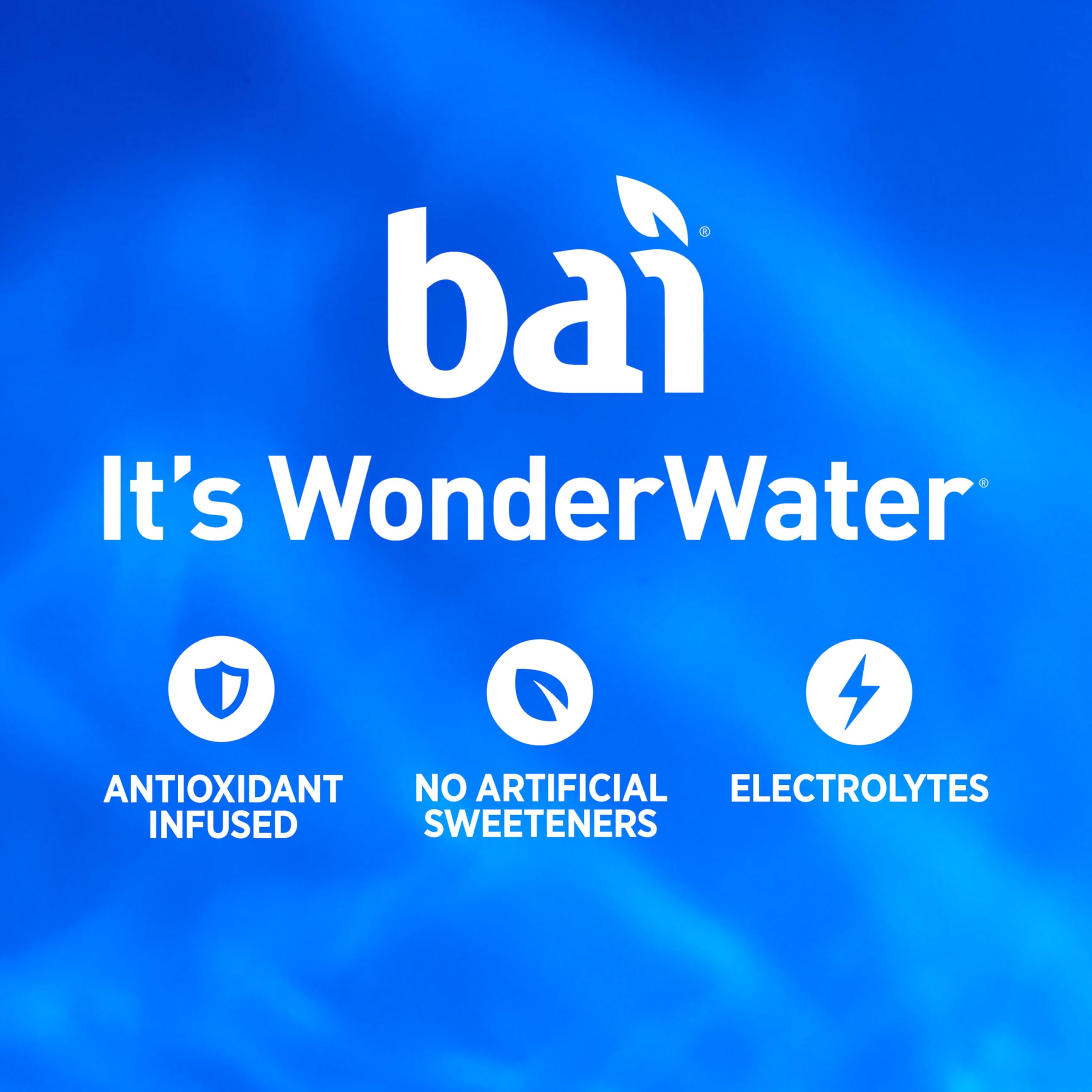 Bottle with cap off pouring Bai to show easy-drink convenience benefit