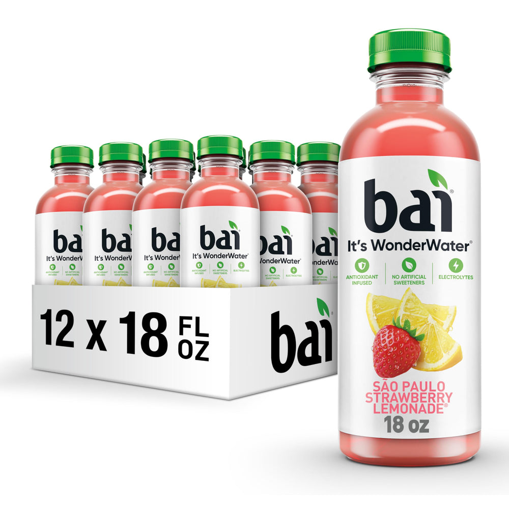 Bai São Paulo Strawberry Lemonade front packaging showing vibrant branding and flavor