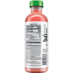 Bai bottle close-up label highlighting flavor name and ingredient cues