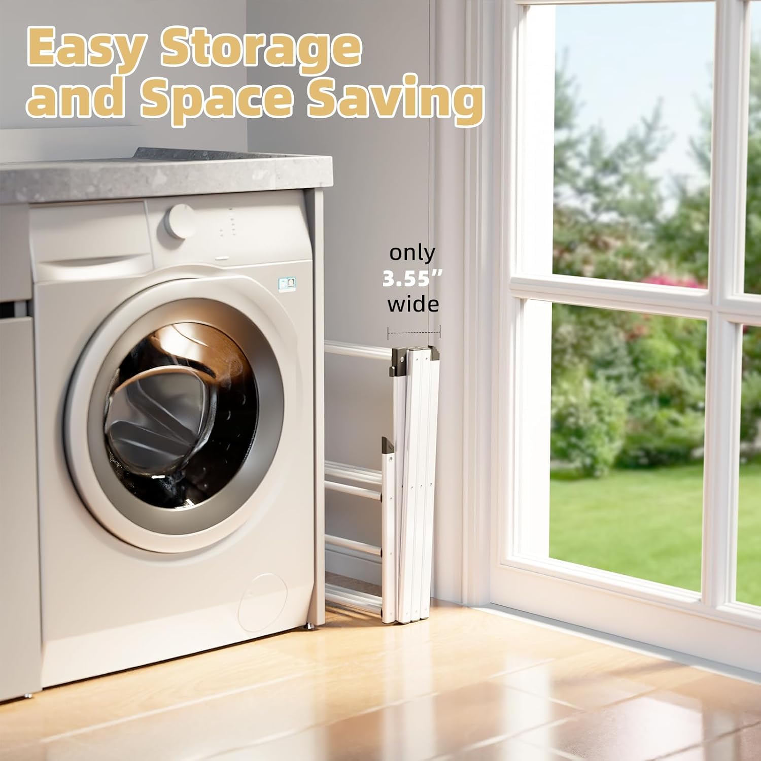 BAKON scaled next to doorframe illustrating small storage footprint