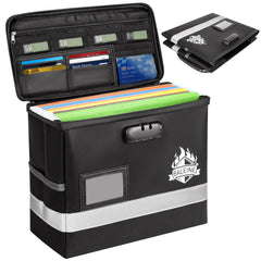 BALEINE front profile of fireproof document box showing compact design and lock benefit