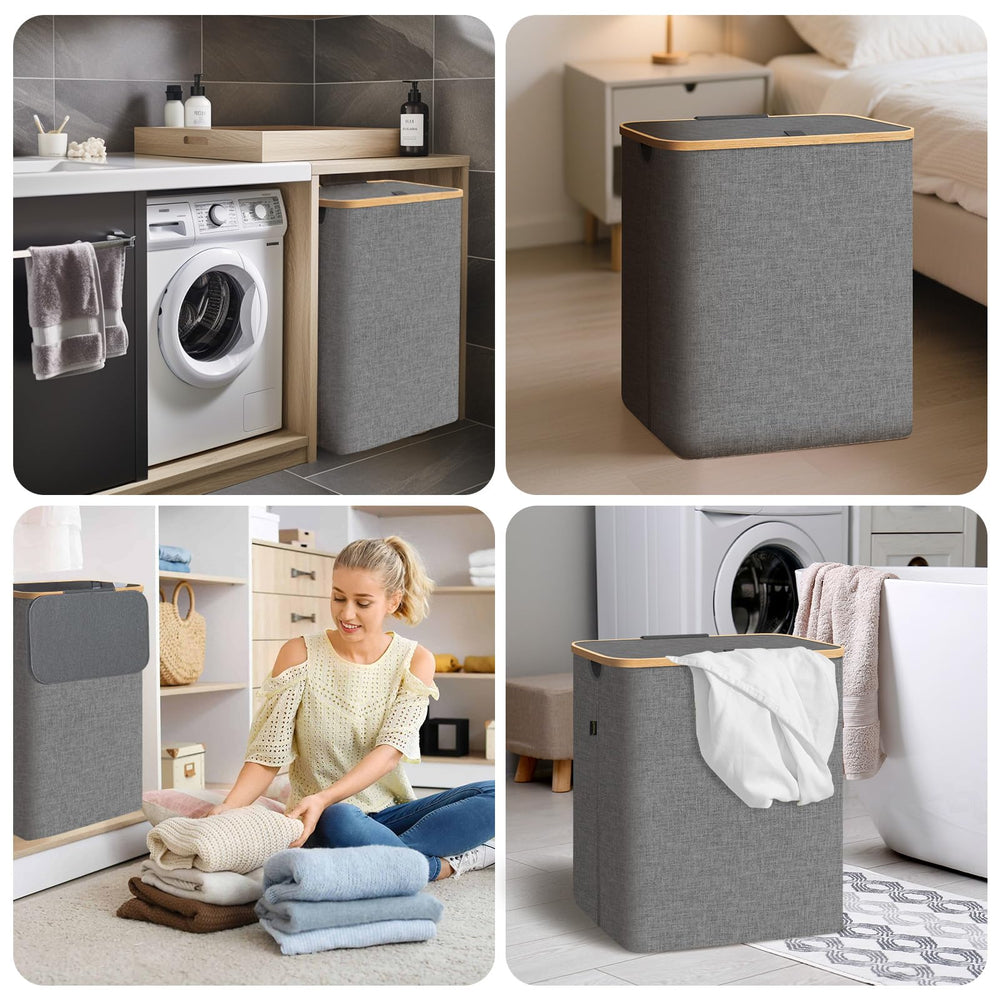 BALEINE next to washer for scale showing large-capacity 100L convenience