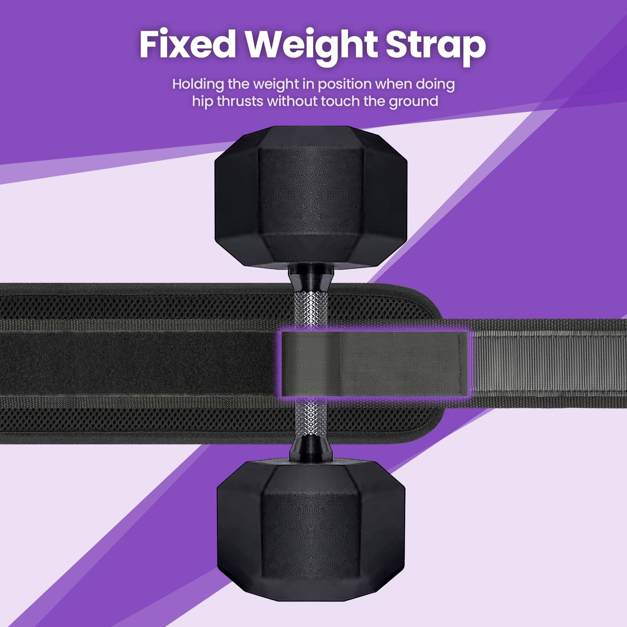 Balency belt beside dumbbell showing scale and heavy-duty capacity