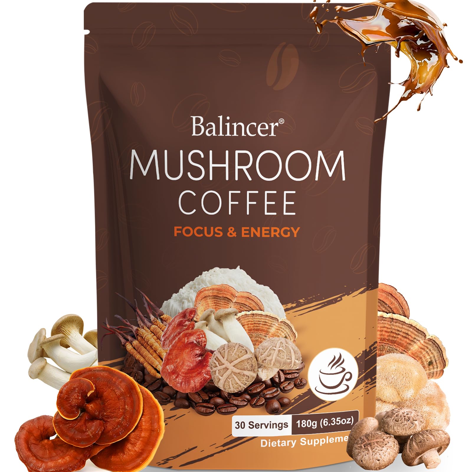 Balincer front pouch medium roast showing branding and resealable bag for freshness