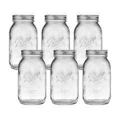 Ball jar front view showing clear glass and label area for organization