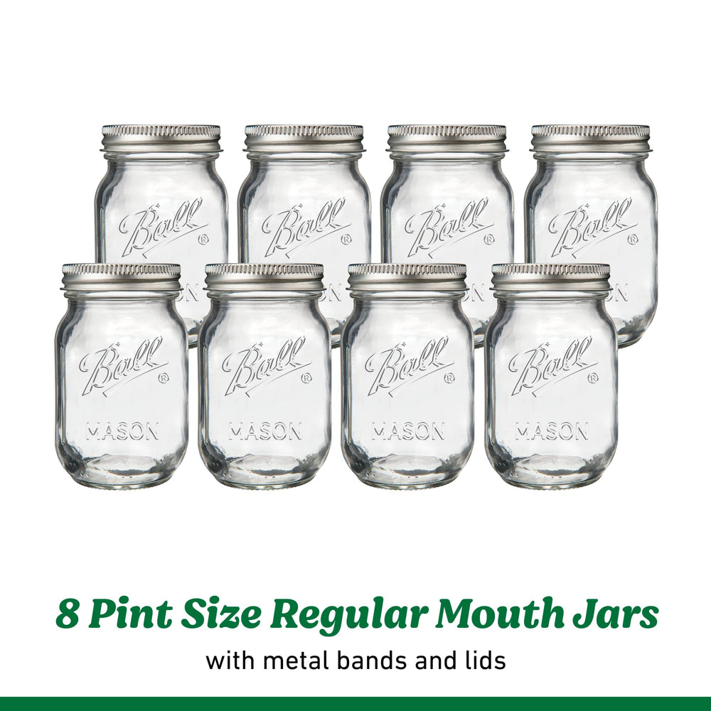 Ball jar held in hand showing scale and 16oz portion advantage