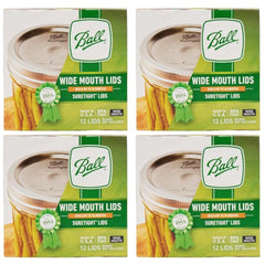 Ball wide-mouth lids front packaging showing quantity and brand benefits