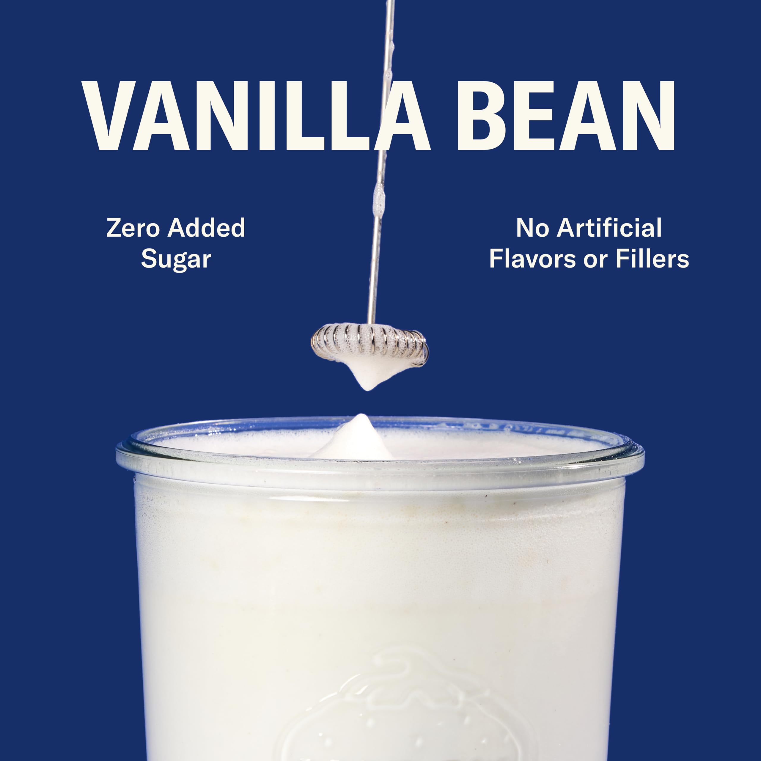 Ballerina Farm vanilla protein smoothie in a glass showing ready-to-drink convenience