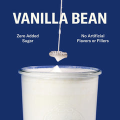 Ballerina Farm vanilla protein smoothie in a glass showing ready-to-drink convenience