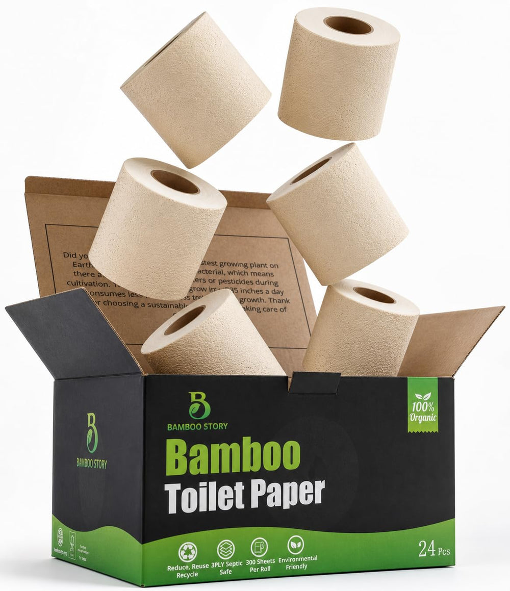 Bamboo Story front packaging showing 24 jumbo rolls and eco benefits