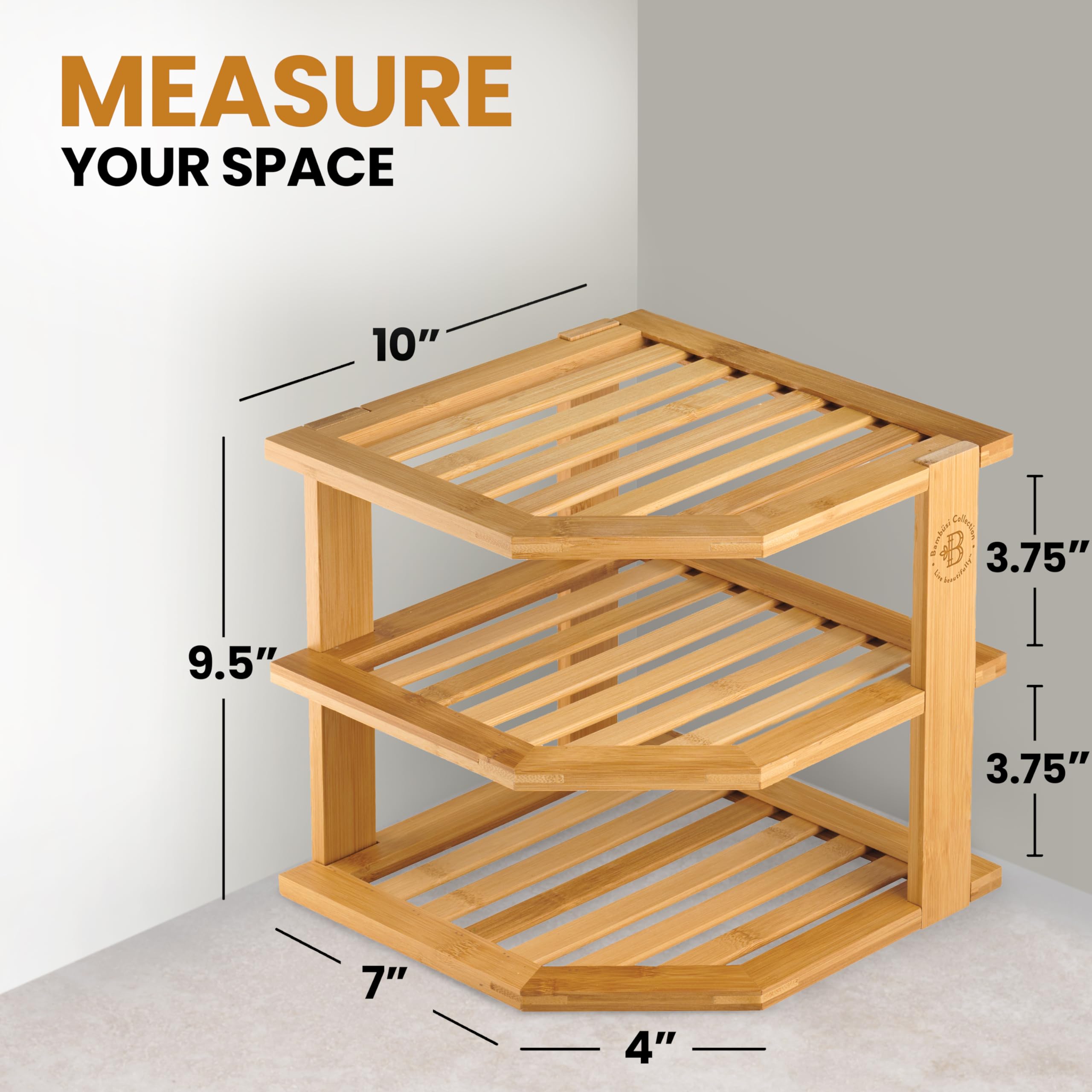 Bambüsi side profile with stacked plates demonstrating balanced storage