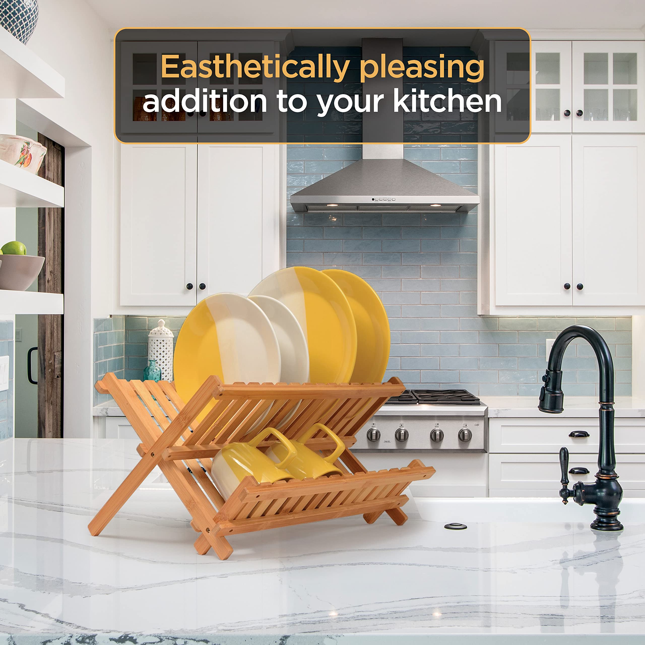 Bambüsi utensils drying on lower tier offering convenient cutlery organization
