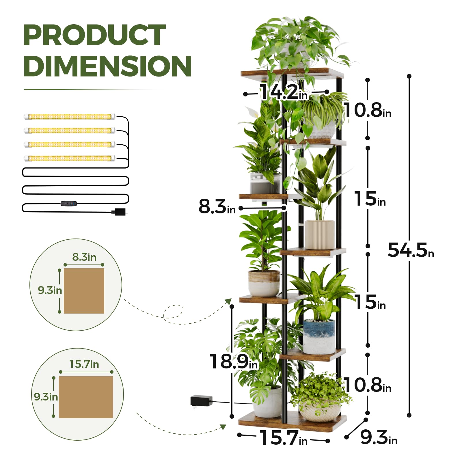 Bamworld grow light panel lit demonstrating full-spectrum LEDs for plant growth