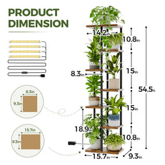 Bamworld grow light panel lit demonstrating full-spectrum LEDs for plant growth