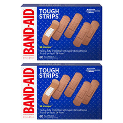 BAND-AID brand front box showing twin-pack and count, durable protection