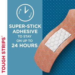 BAND-AID brand held in hand to show 1 x 3¼ inch size and coverage