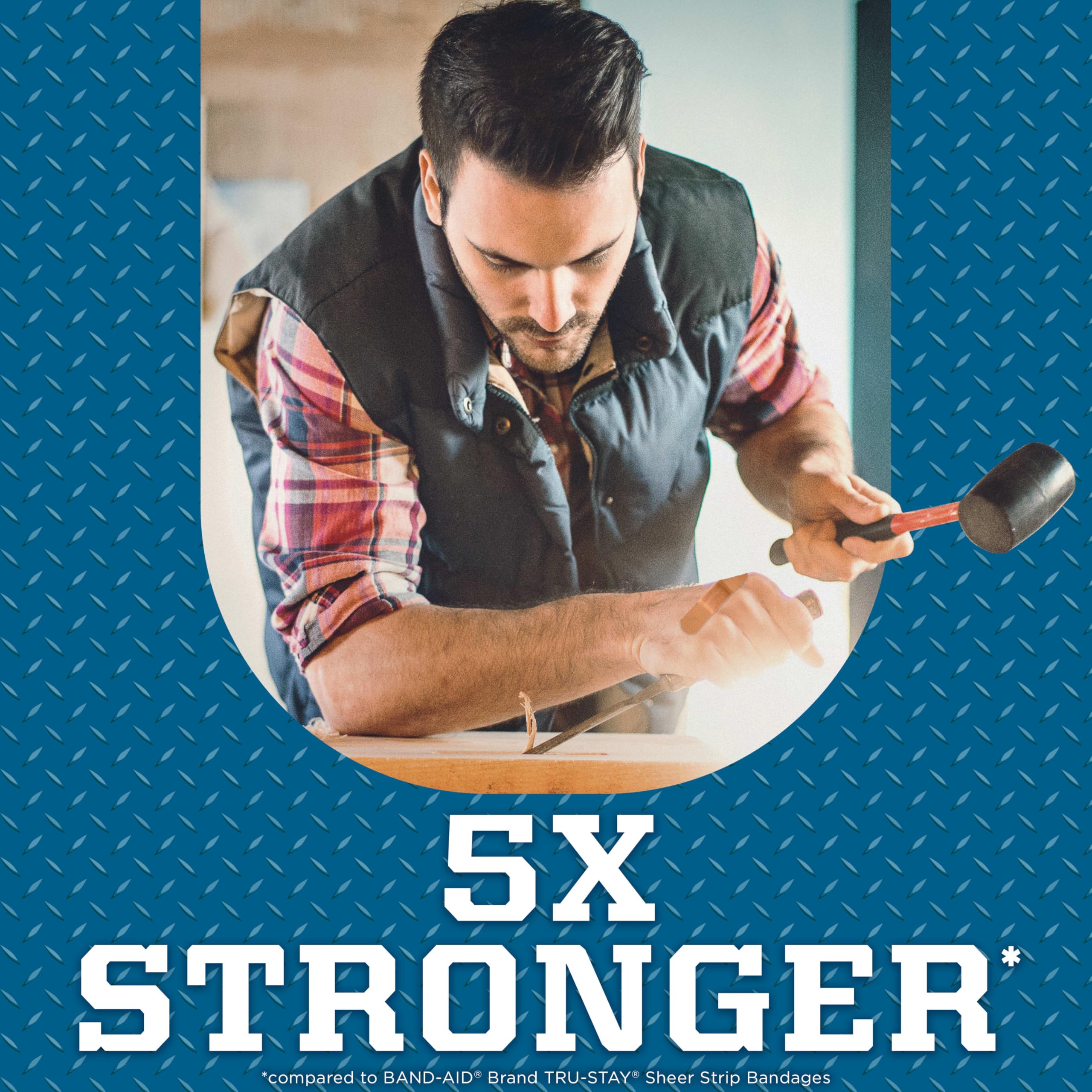 BAND-AID brand applied on knee during outdoor activity for secure wear