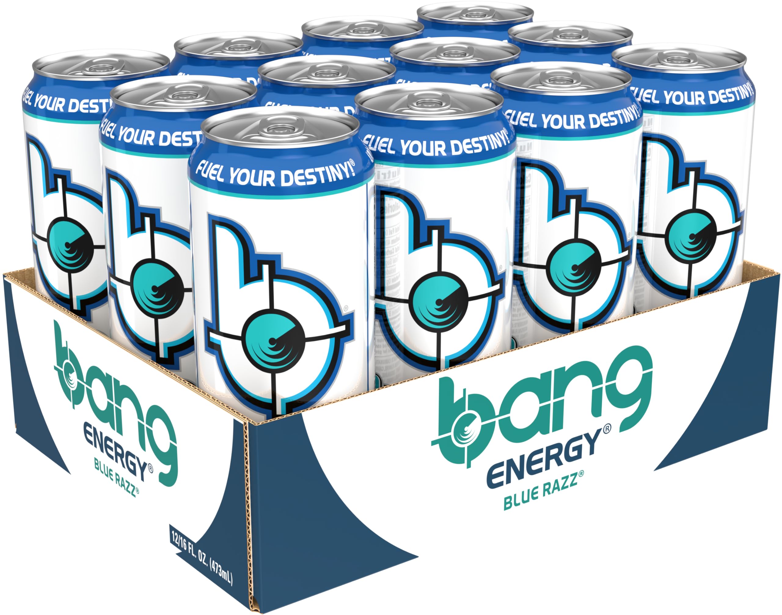 Bang Blue Razz close-up of can top and tab for easy opening benefit