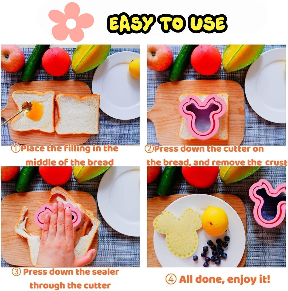 BANIC bento lunch with unicorn and dinosaur sandwiches, kids love fun shapes benefit