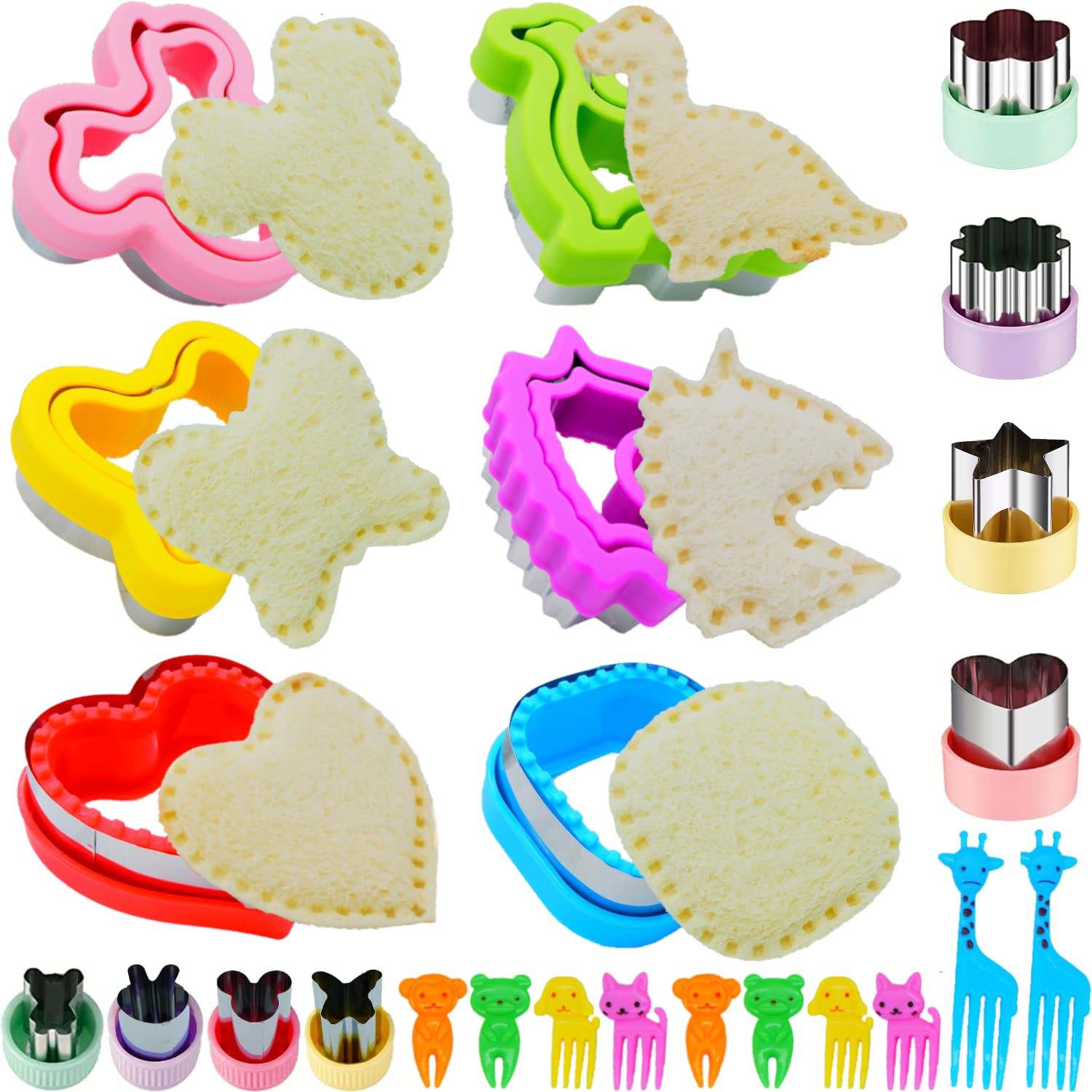 BANIC front view of set showing all cutters and forks, quick meal prep benefit