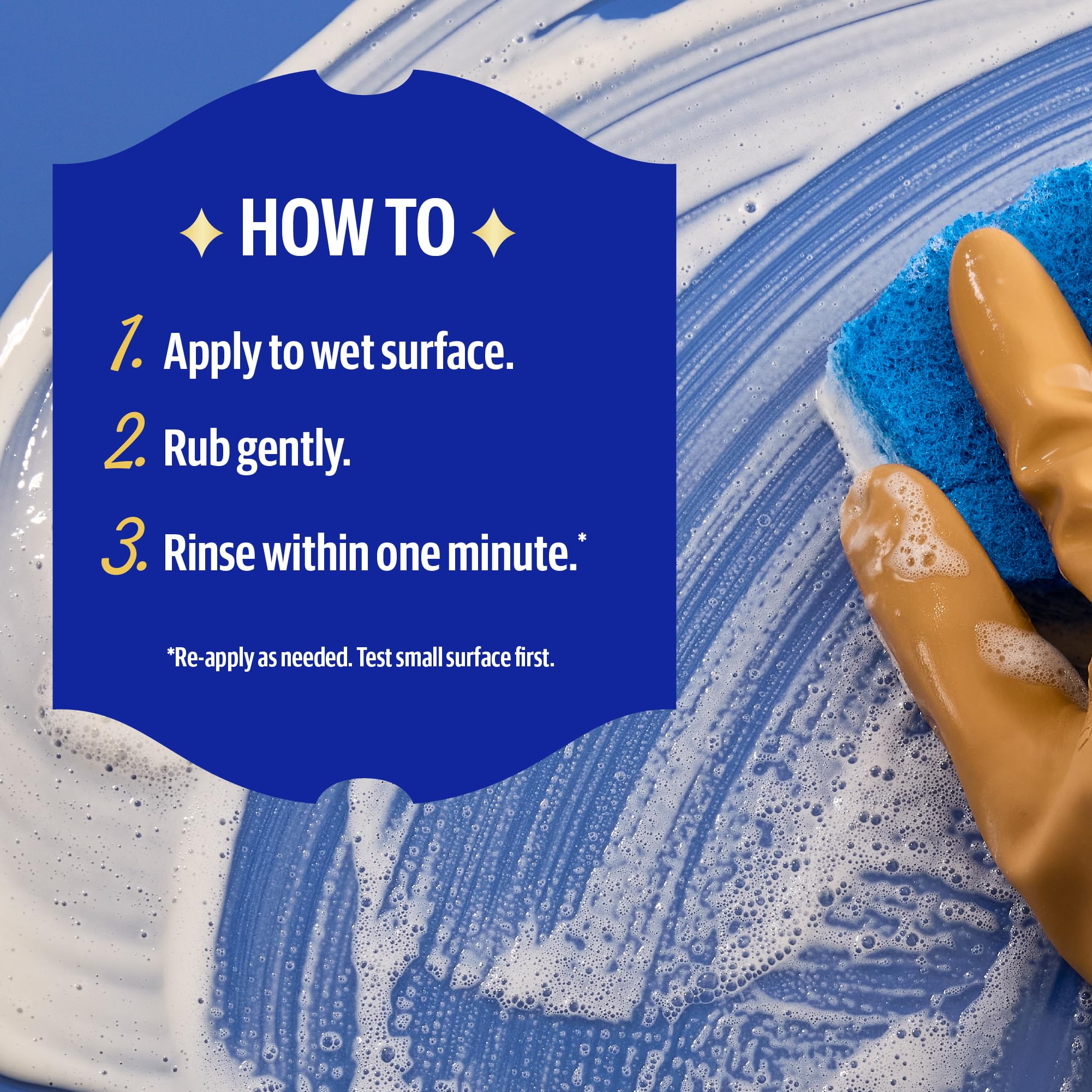 Bar Keepers Friend product label showing directions and surface guidance