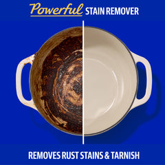 Bar Keepers Friend cleaning stainless steel sink removing water spots and restoring shine