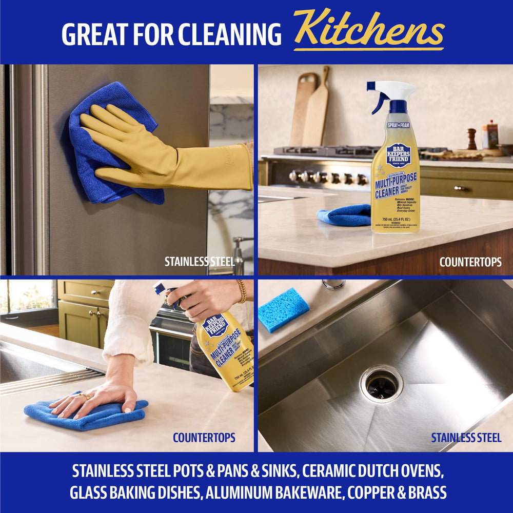 Bar Keepers Friend spray & foam nozzle detail for quick degreasing action