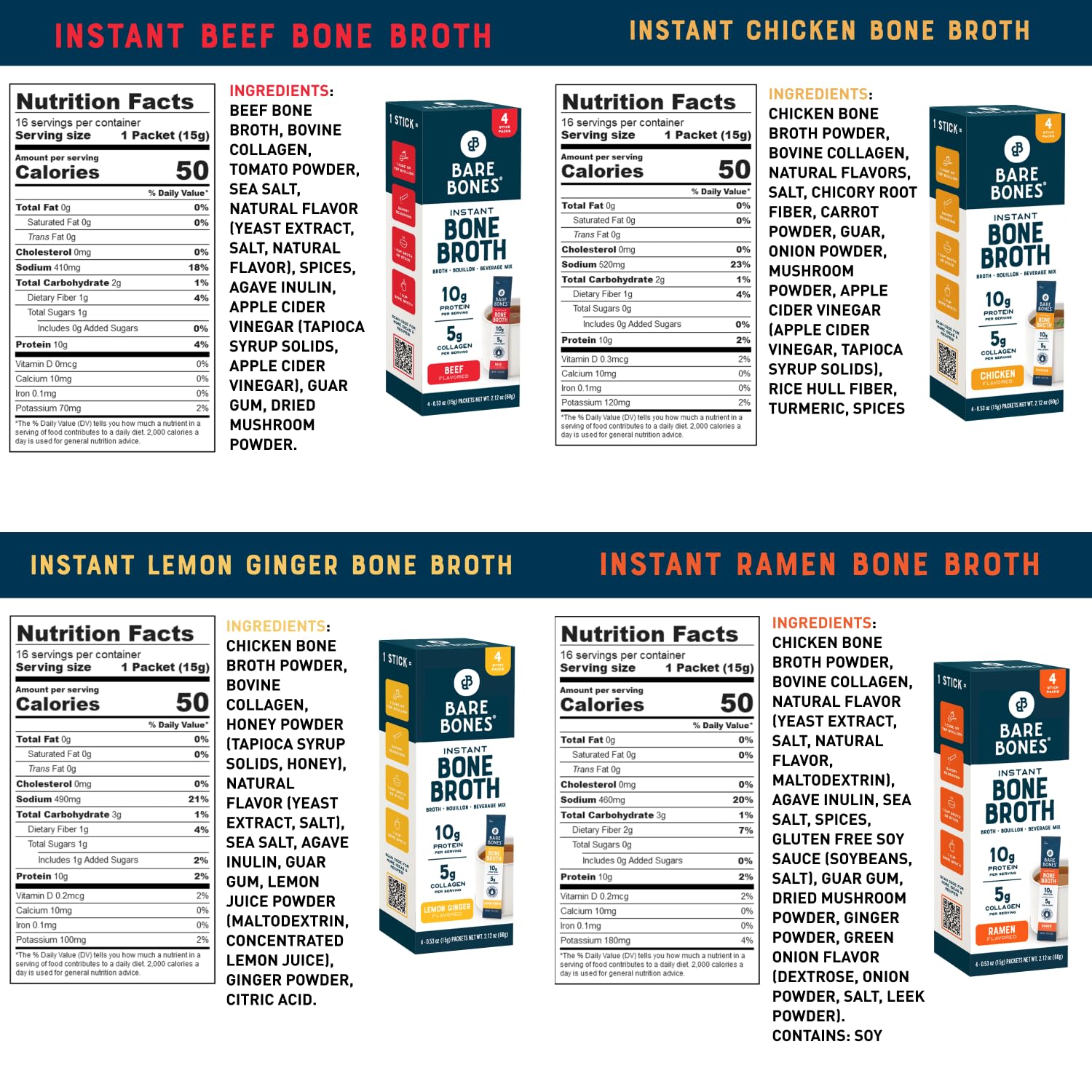 Bare Bones powder texture close-up highlights real broth flavor and easy mixing