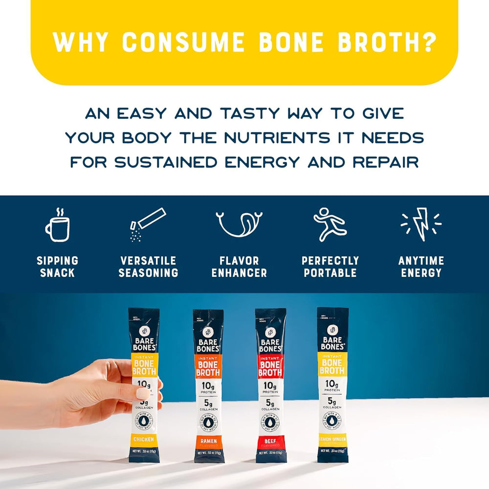 Bare Bones prepared broth in mug illustrates warm sipable comfort anywhere