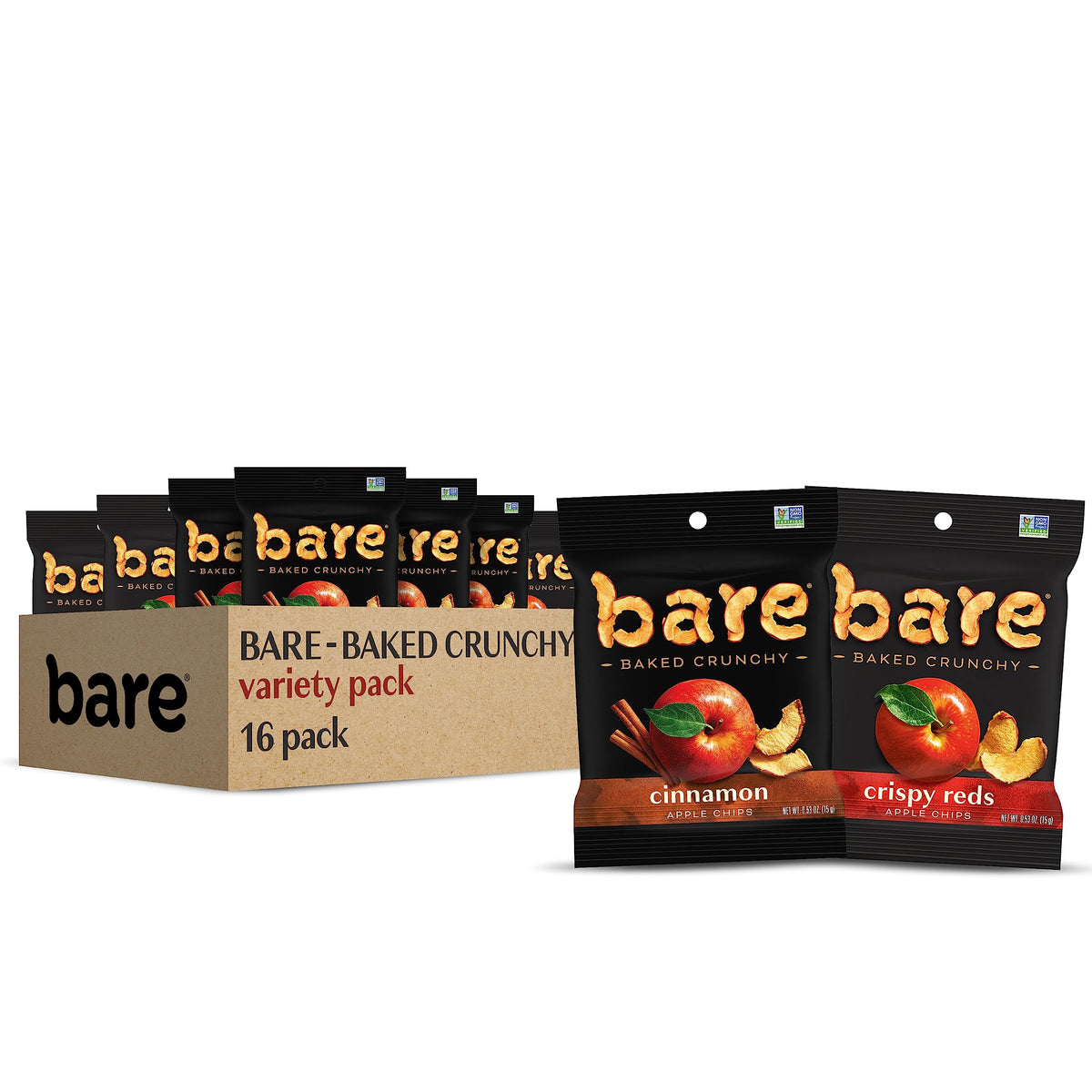 Bare front packaging showing 16-pack and flavor variety for convenient supply
