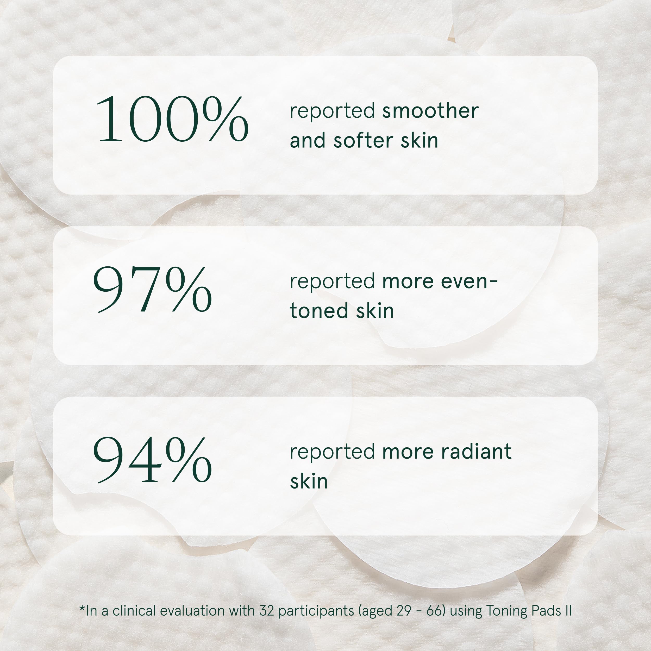 Barefaced pad held in hand illustrates size and convenient single-use benefit