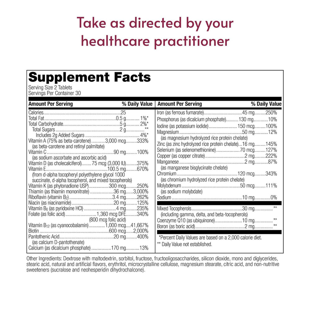 Bariatric Advantage chewable tablet texture shot illustrating ease of chewing and palatable benefit