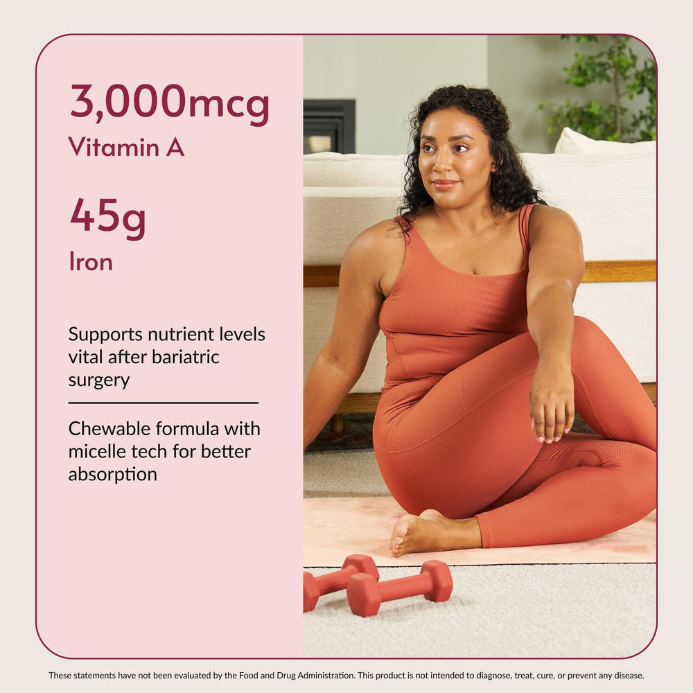 Bariatric Advantage tablet held in hand conveying tablet size and easy-to-chew benefit