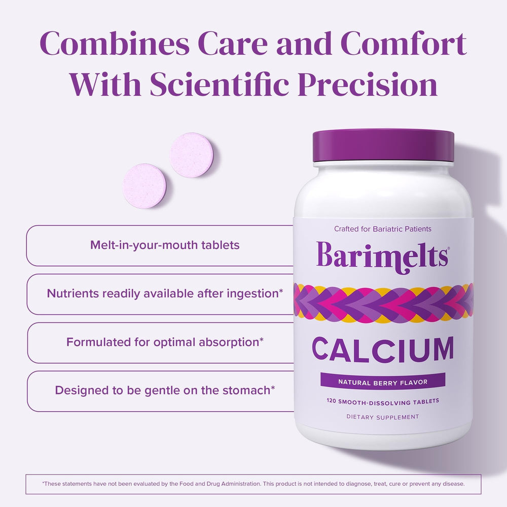 BariMelts tablets next to ruler showing compact serving size convenience