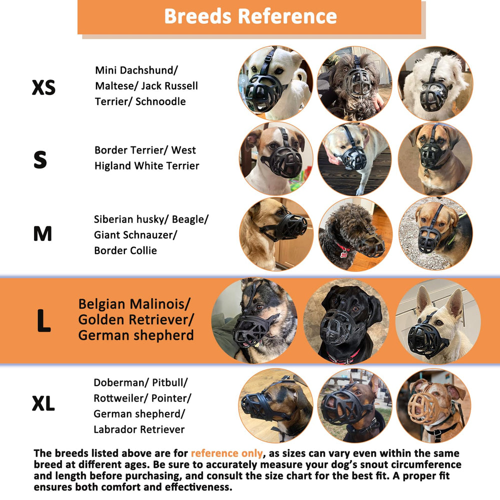 BARKLESS muzzle alongside ruler for accurate sizing and fit guidance