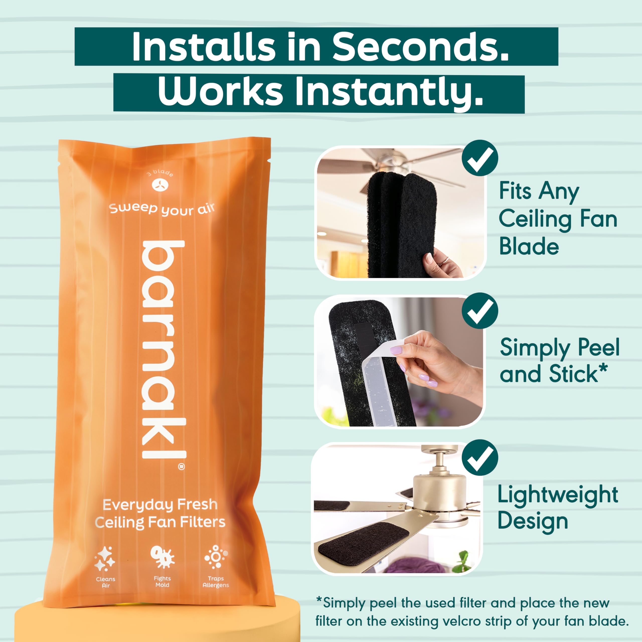 barnakl user peeling adhesive pad during quick installation demonstration