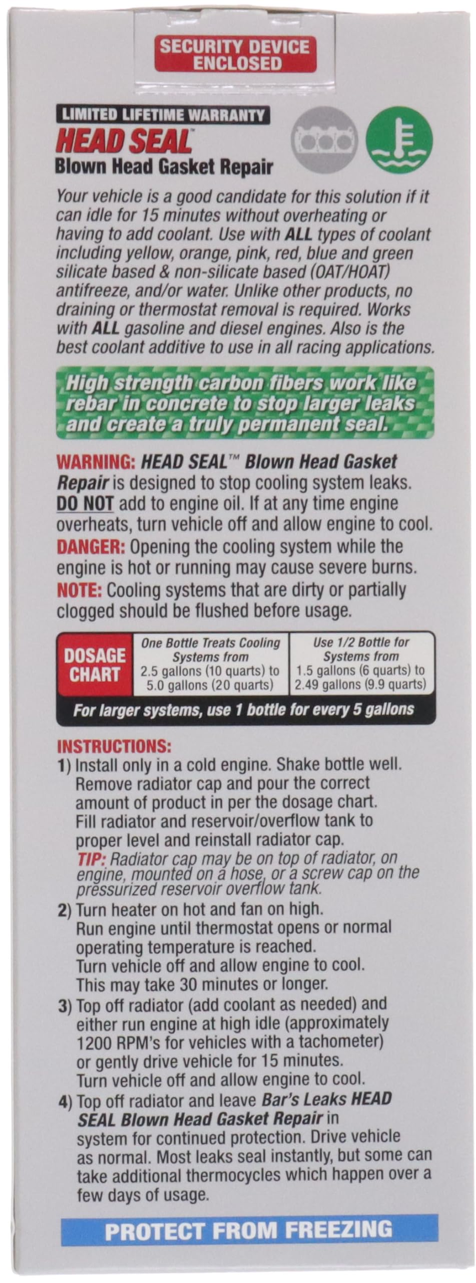 Bar's Leaks being poured into radiator showing simple no-drain benefit