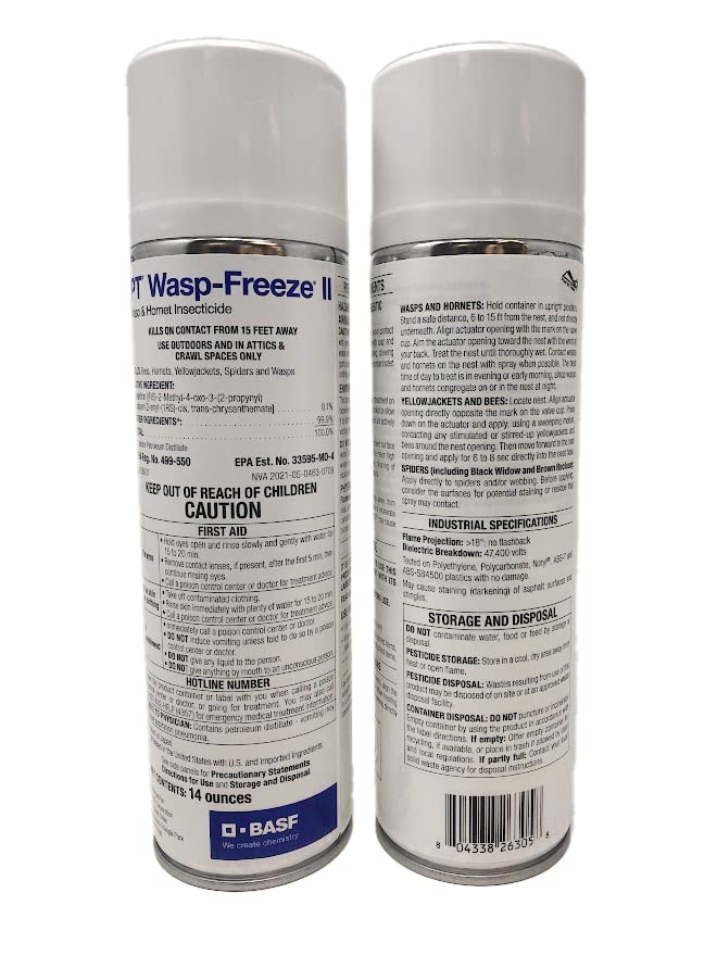 BASF PT Wasp-Freeze spray action reaching a distant nest for safer application