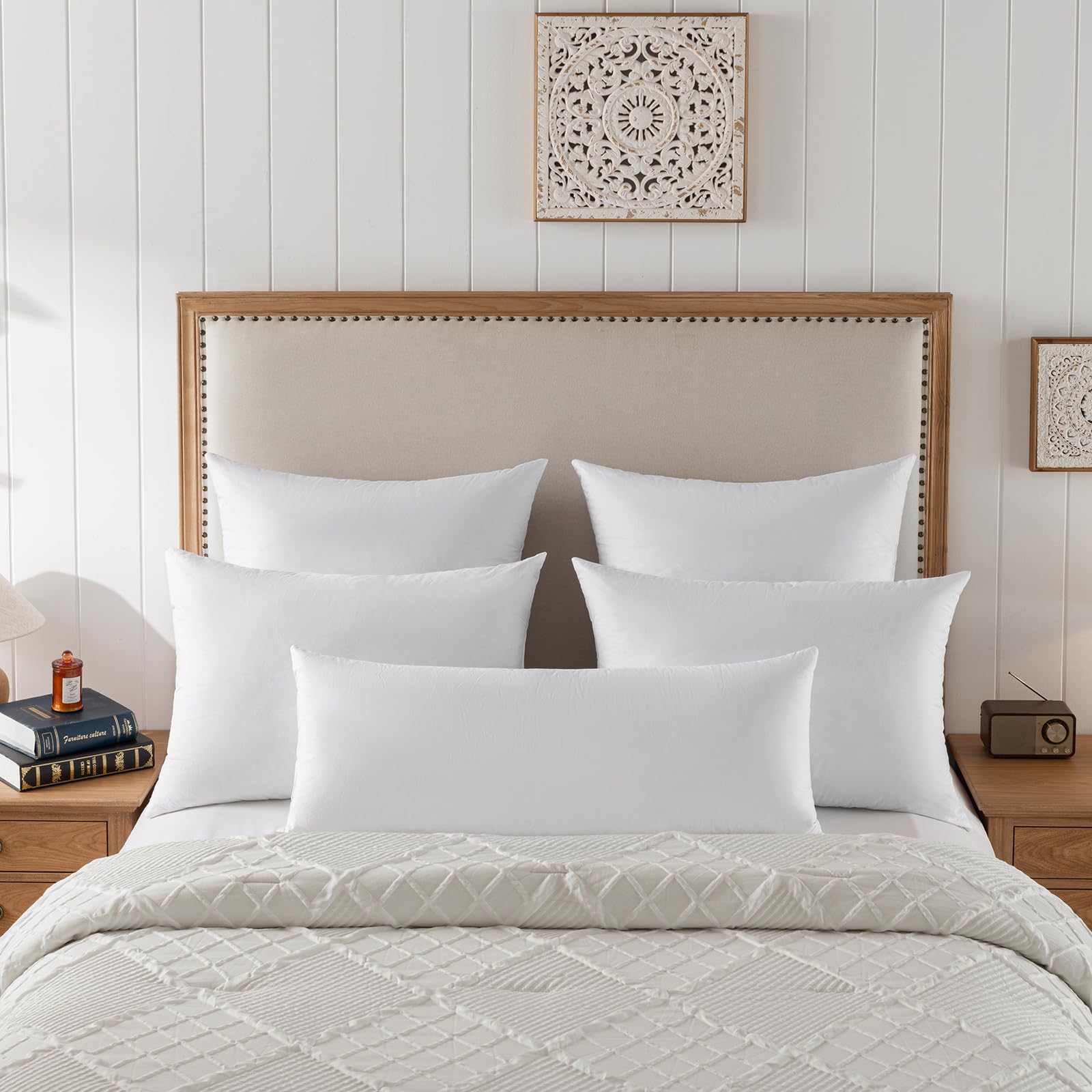 basic home pillow insert styled on sofa illustrating elevated decor and comfort