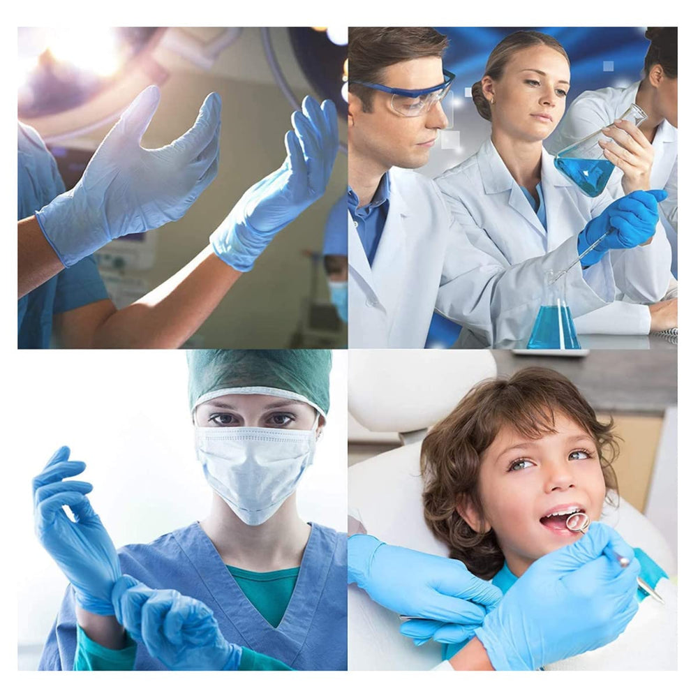 Basic Medical open box with 100 gloves showing convenient dispensing benefit