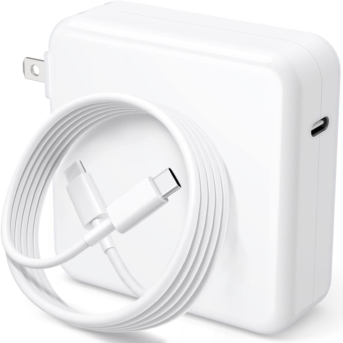 Basickaws front view of 120W charger showing compact profile and fast charging benefit
